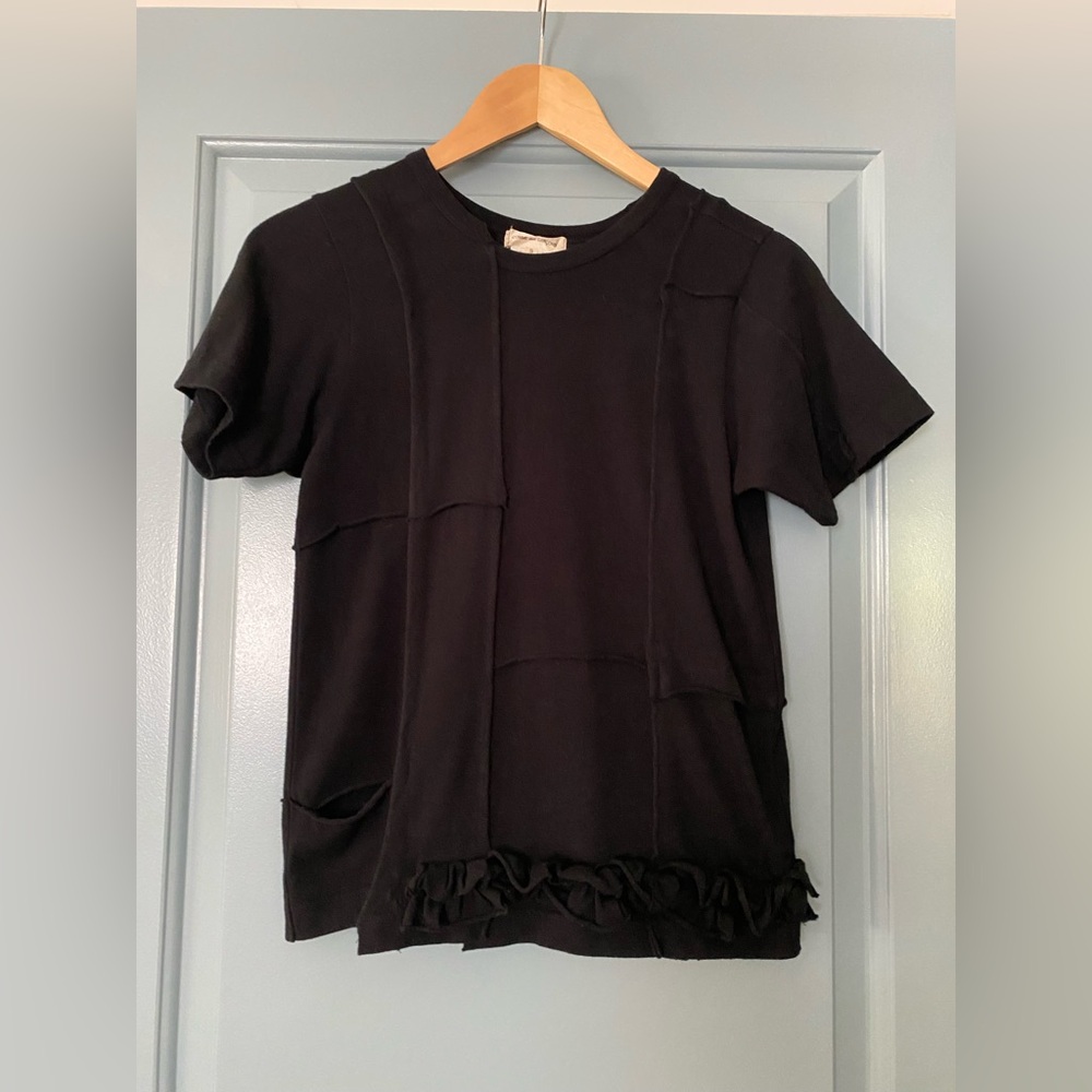 Comme des Garçon patchwork short sleeve tshirt black size Small
